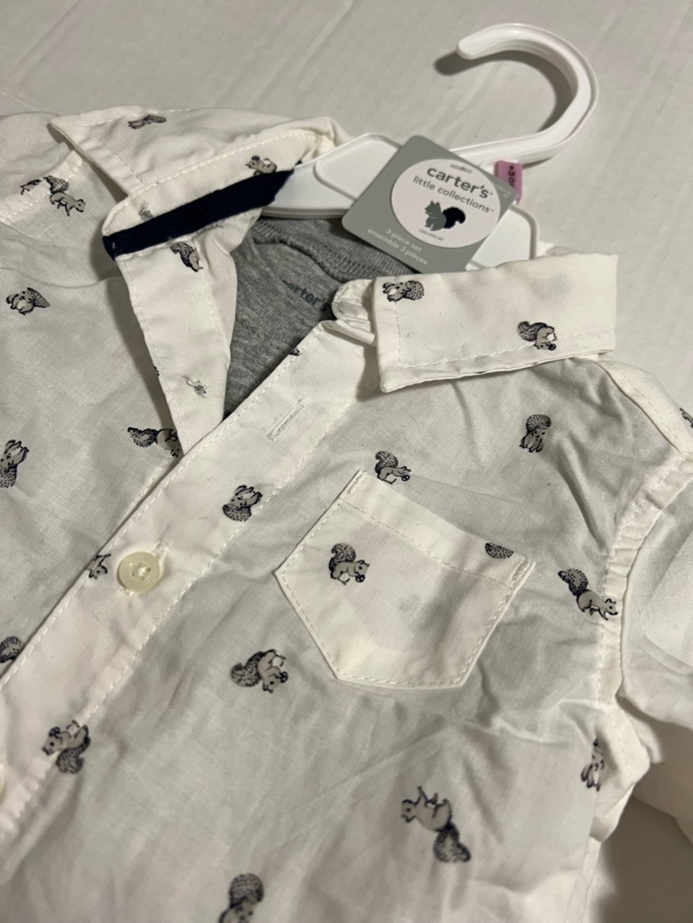 🆕CARTER’S - 9M - NWT - 4+PC INFANT BOYS SQUIRREL KNIT CLOTHING & ACCESSORIES LOT - Picture 6 of 16